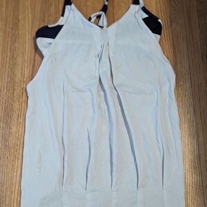 Lululemon tank top with built in bra, size 6, navy and white stripes